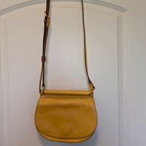 Yellow Leather Crossbody Bag